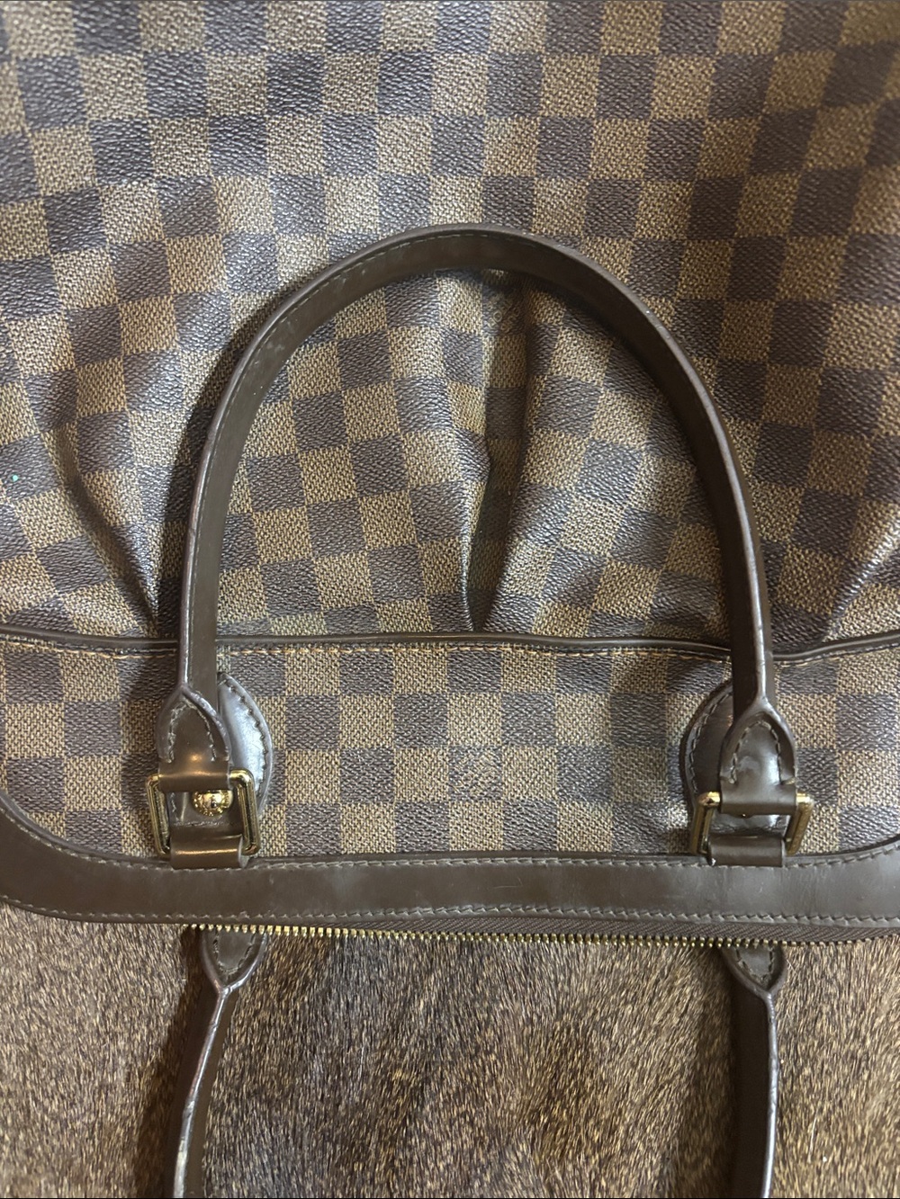Large leather checkered gm sized bag - Picture 5 of 14